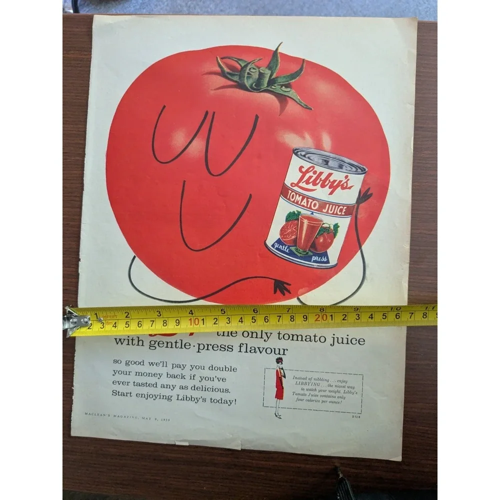 1959 Libby's Tomato Juice Vintage Magazine Ad Maclean's Canada Retro Kitchen Dec - Picture 3 of 7